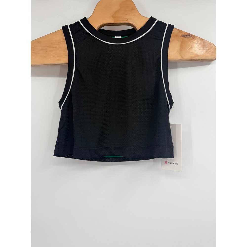 Lululemon Double-Layered Mesh Reversible Tank Top Black / Raceway Green NEW XL‎
